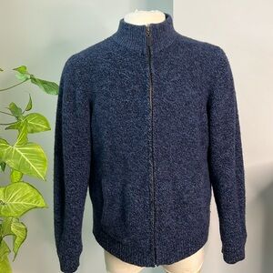 Vintage Wool Cotton Lined Full-Zip Men’s Sweater